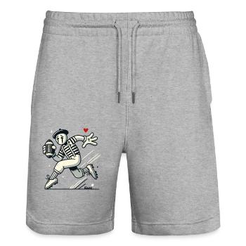 Französischer Pantomime spielt American Football - Stanley/Stella Unisex Bio Joggingshorts Trainer  - Grau meliert - Vorne - Nik (191cm) & Marisol (170cm)