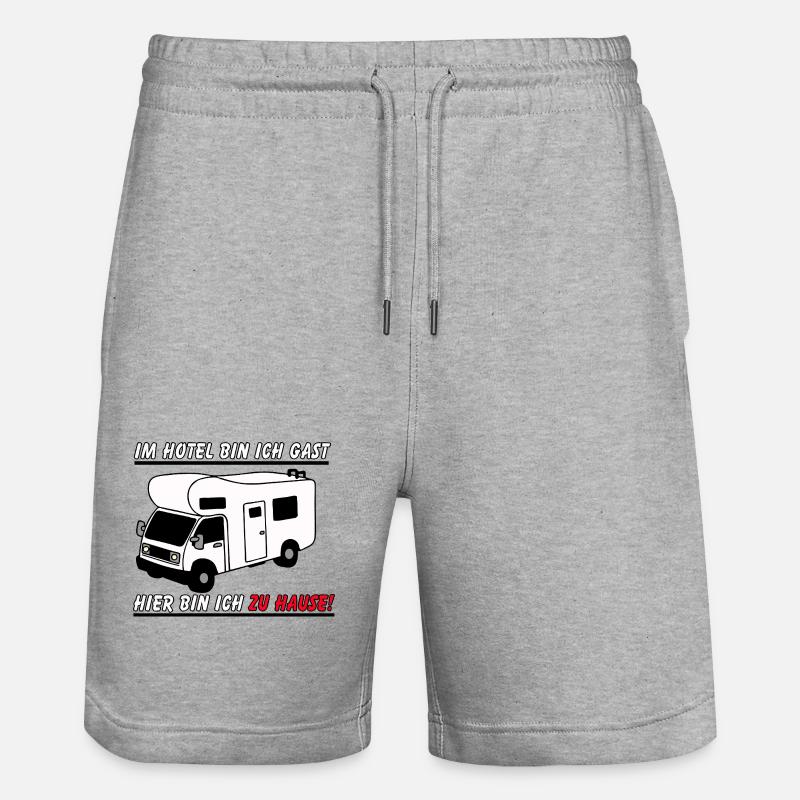 Camping-car , Camping-car à la maison .................. - Short de jogging bio TRAINER Stanley/Stella unisexe - gris chiné