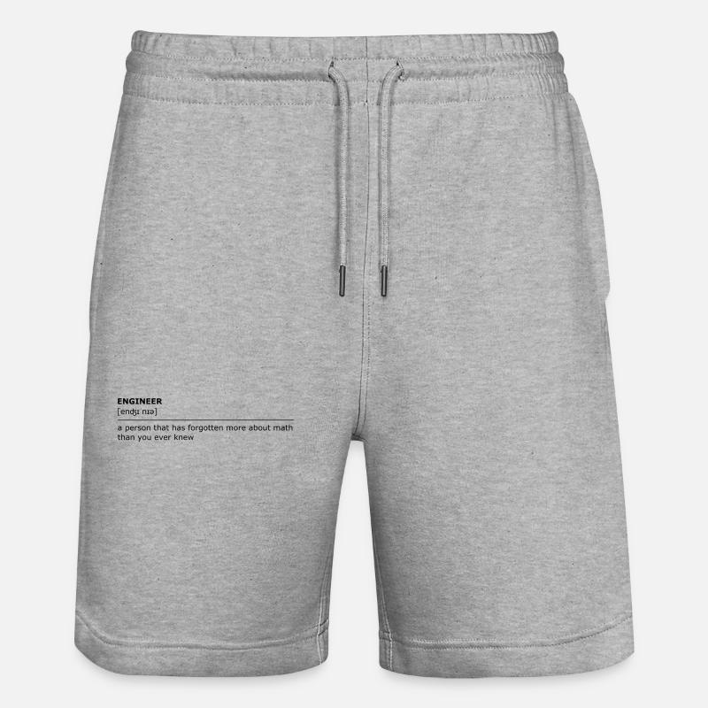 Engineer forgets math dark - Stanley/Stella Trainer Unisex Organic Jogging Shorts - heather grey