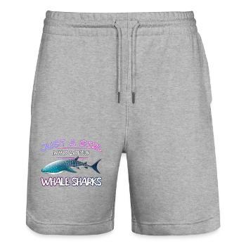Juste une fille qui aime les requins-baleines - Plongée sous-marine - Short de jogging bio TRAINER Stanley/Stella unisexe - gris chiné - Devant - Nik (191cm) & Marisol (170cm)