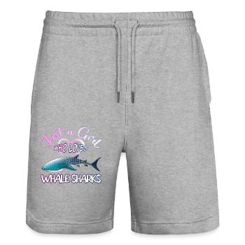 Juste une fille qui aime les requins-baleines - Plongée sous-marine - Short de jogging bio TRAINER Stanley/Stella unisexe - gris chiné - Devant - Nik (191cm) & Marisol (170cm)