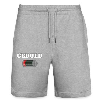 Geduld 1% Lustige Sprüche für Männer Sprüche - Stanley/Stella Unisex Bio Joggingshorts Trainer  - Grau meliert - Vorne - Nik (191cm) & Marisol (170cm)