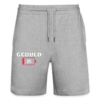 Geduld 1% Lustige Sprüche für Männer Sprüche - Stanley/Stella Unisex Bio Joggingshorts Trainer  - Grau meliert - Vorne - Nik (191cm) & Marisol (170cm)