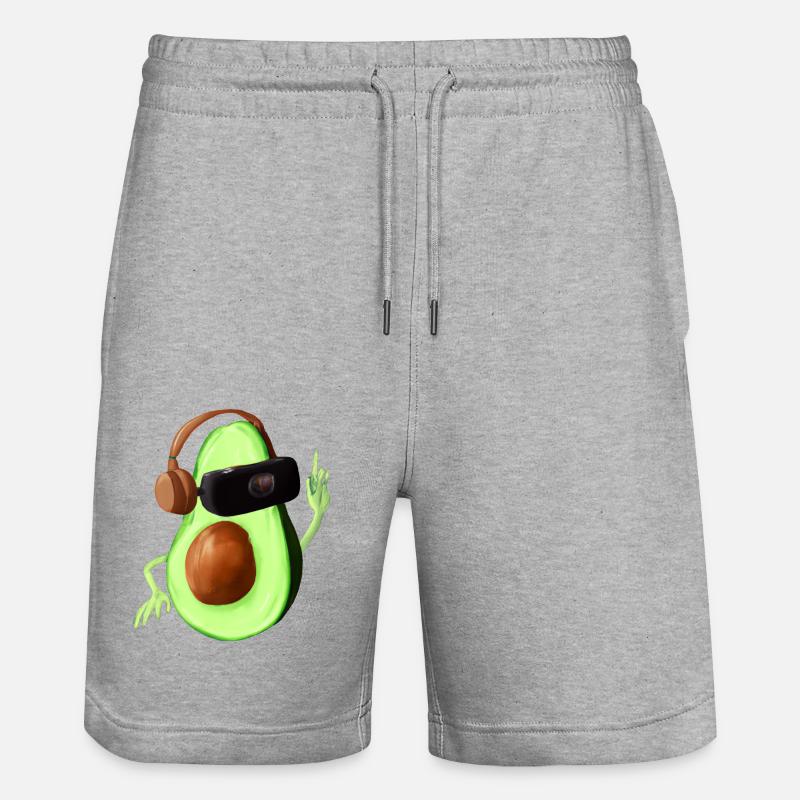 Avocado _ 02 - Stanley/Stella Unisex Bio Joggingshorts Trainer  - Grau meliert