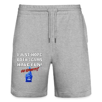 I Just hope both teams have fun GO SPORTS - Stanley/Stella Unisex Bio Joggingshorts Trainer  - Grau meliert - Vorne - Nik (191cm) & Marisol (170cm)