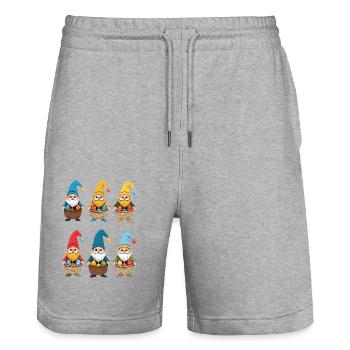 Ostern Nordische Wichtel Gnom Osterhase Zwerge - Stanley/Stella Unisex Bio Joggingshorts Trainer  - Grau meliert - Vorne - Nik (191cm) & Marisol (170cm)