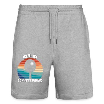 Old Butterfly Hand Table Tennis Design - Stanley/Stella Trainer Unisex Organic Jogging Shorts - heather grey - Front - Nik (191cm) & Marisol (170cm)