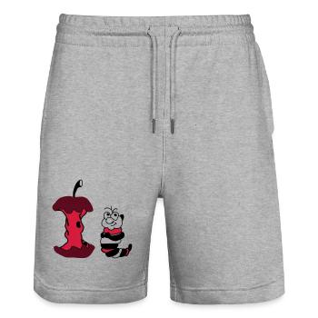 wurm - Short de jogging bio TRAINER Stanley/Stella unisexe - gris chiné - Devant - Nik (191cm) & Marisol (170cm)
