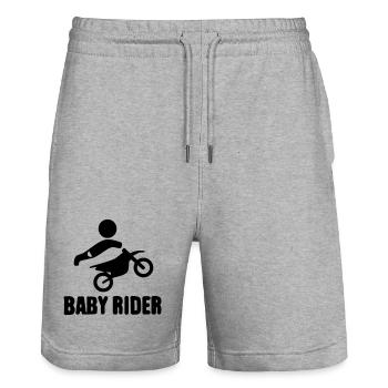 Baby Rider  - Stanley/Stella Unisex Bio Joggingshorts Trainer  - Grau meliert - Vorne - Nik (191cm) & Marisol (170cm)