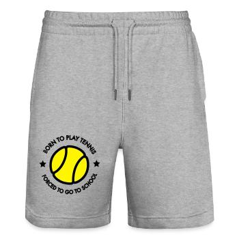 Tennis Kid - Short de jogging bio TRAINER Stanley/Stella unisexe - gris chiné - Devant - Nik (191cm) & Marisol (170cm)