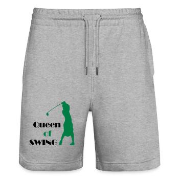 golf - Stanley/Stella Trainer Unisex Organic Jogging Shorts - heather grey - Front - Nik (191cm) & Marisol (170cm)