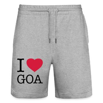 J’AIME GOA Inde - Short de jogging bio TRAINER Stanley/Stella unisexe - gris chiné - Devant - Nik (191cm) & Marisol (170cm)