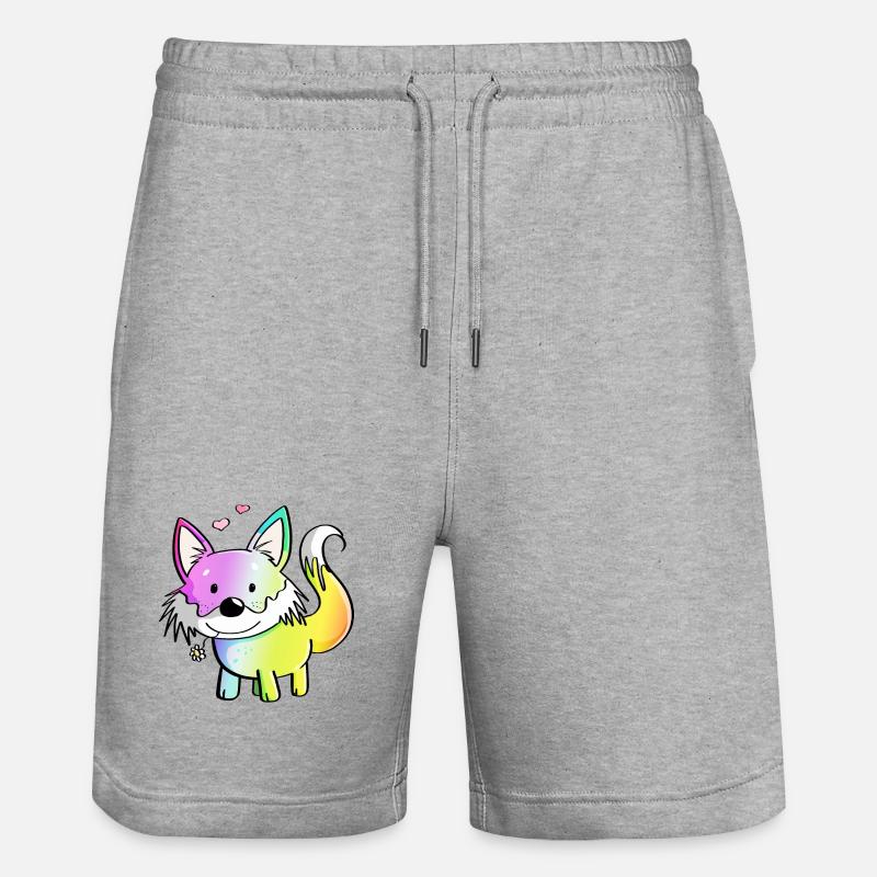 Fox arc-en-ciel - renards - renard roux - prédateur - Short de jogging bio TRAINER Stanley/Stella unisexe - gris chiné
