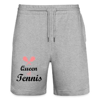 tennis humor - Stanley/Stella Unisex Bio Joggingshorts Trainer  - Grau meliert - Vorne - Nik (191cm) & Marisol (170cm)