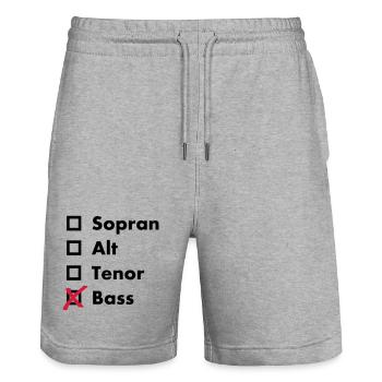 Bass - Stanley/Stella Unisex Bio Joggingshorts Trainer  - Grau meliert - Vorne - Nik (191cm) & Marisol (170cm)