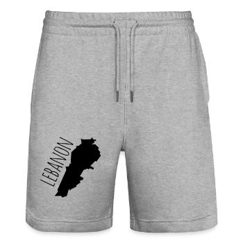 Lebanon - Stanley/Stella Trainer Unisex Organic Jogging Shorts - heather grey - Front - Nik (191cm) & Marisol (170cm)