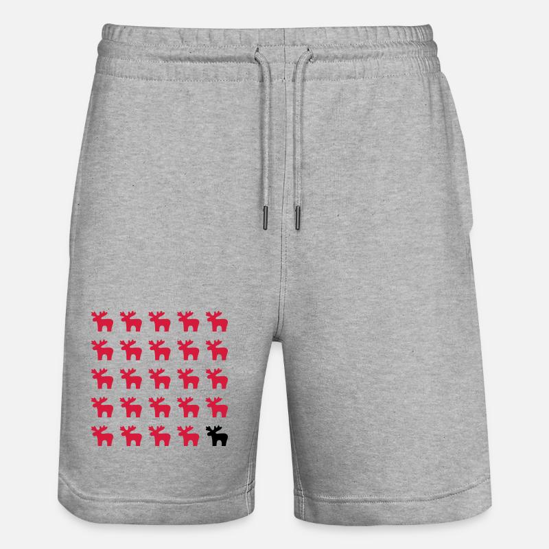 Moose Moose Pattern I Noël - Short de jogging bio TRAINER Stanley/Stella unisexe - gris chiné