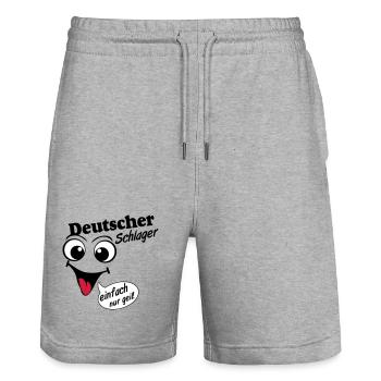 Schlager Party , Schlager Musik , einfach nur geil - Stanley/Stella Unisex Bio Joggingshorts Trainer  - Grau meliert - Vorne - Nik (191cm) & Marisol (170cm)