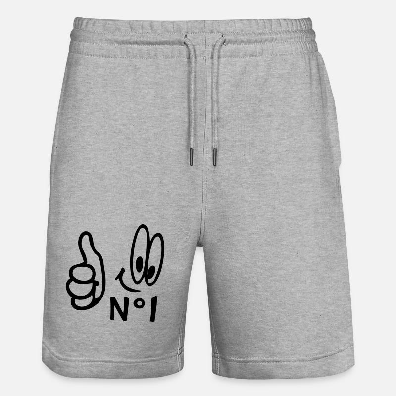 Number One, Comic - Short de jogging bio TRAINER Stanley/Stella unisexe - gris chiné