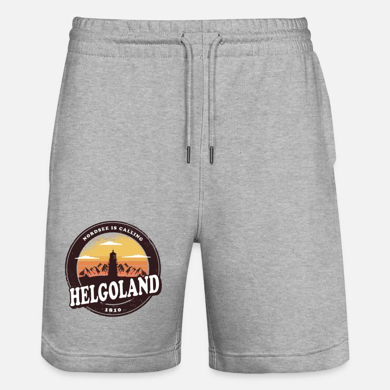 Helgoland Sunset Design / Idée cadeau - Short de jogging bio TRAINER Stanley/Stella unisexe - gris chiné
