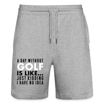 Golf - Stanley/Stella Unisex Bio Joggingshorts Trainer  - Grau meliert - Vorne - Nik (191cm) & Marisol (170cm)