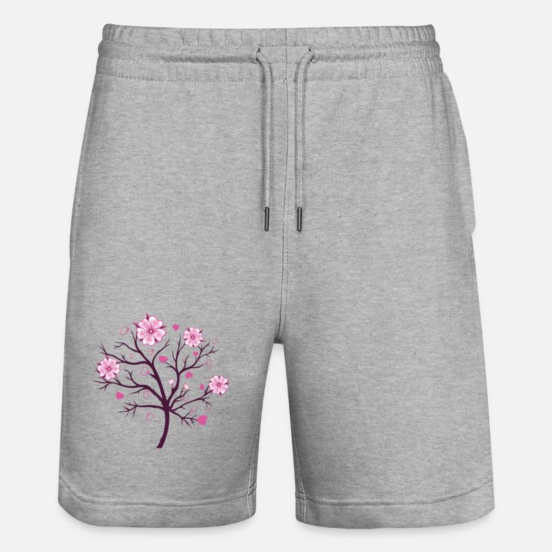Fleurs de cerisier Sakura Spring - Short de jogging bio TRAINER Stanley/Stella unisexe - gris chiné