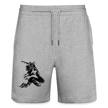 Tervuren Kopf - Stanley/Stella Unisex Bio Joggingshorts Trainer  - Grau meliert - Vorne - Nik (191cm) & Marisol (170cm)
