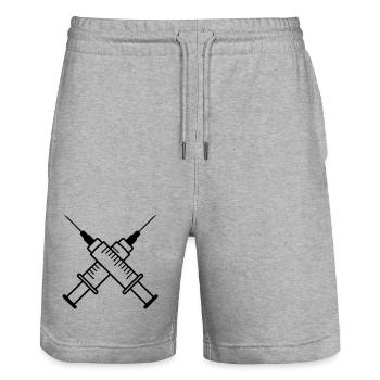 Zwei Spritzen - Stanley/Stella Unisex Bio Joggingshorts Trainer  - Grau meliert - Vorne - Nik (191cm) & Marisol (170cm)