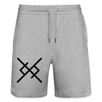 L’amour éternel dans les runes vikings - Short de jogging bio TRAINER Stanley/Stella unisexe - gris chiné - Devant - Nik (191cm) & Marisol (170cm)