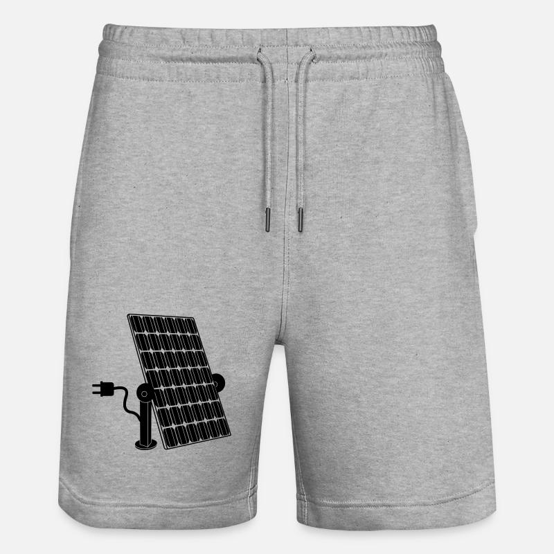Panneau solaire avec prise - Short de jogging bio TRAINER Stanley/Stella unisexe - gris chiné