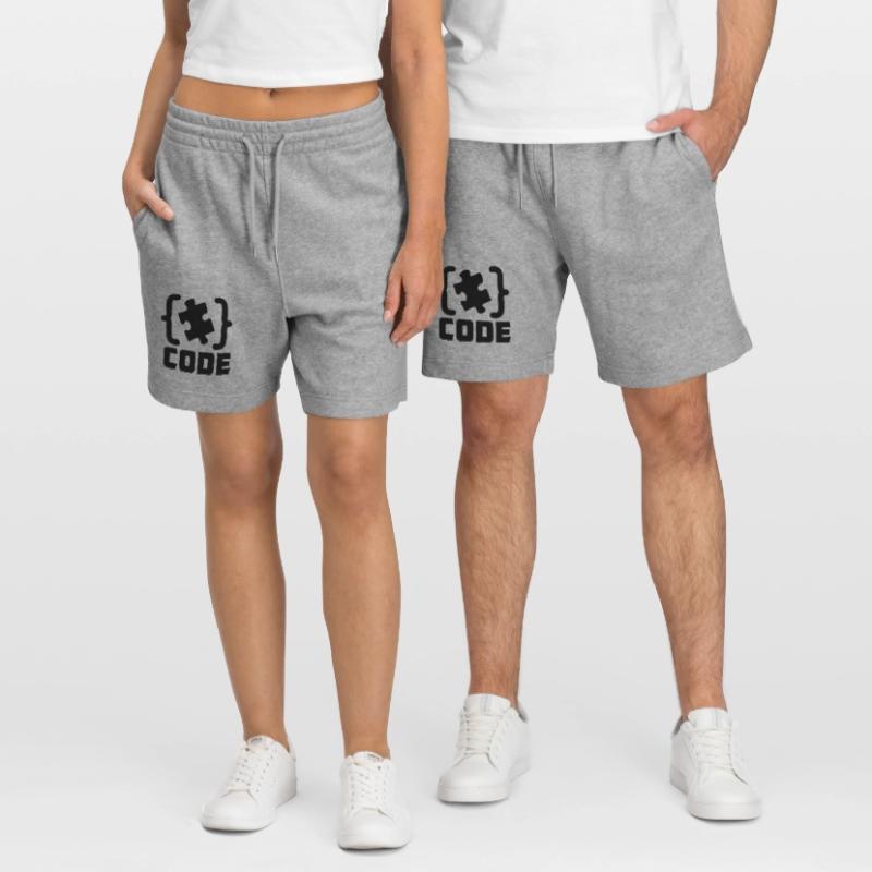 programmer Code puzzle piece solving Stanley/Stella Trainer Unisex Organic Jogging Shorts