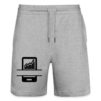 Meilleur graphique de résultats dans smartphone - Short de jogging bio TRAINER Stanley/Stella unisexe - gris chiné - Devant - Nik (191cm) & Marisol (170cm)