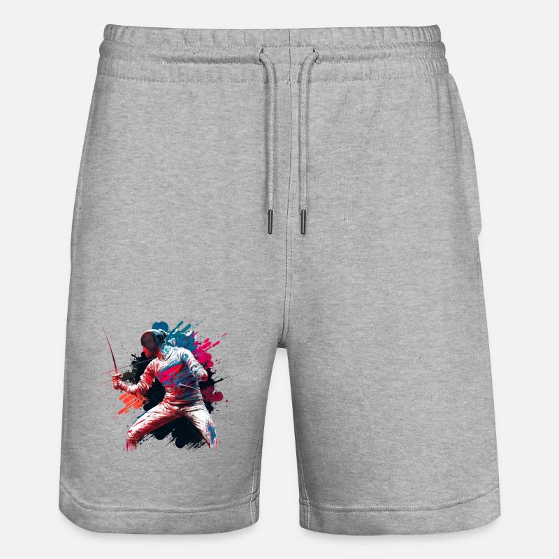 Couleur Explosif Escrimeur Graffiti - Short de jogging bio TRAINER Stanley/Stella unisexe - gris chiné