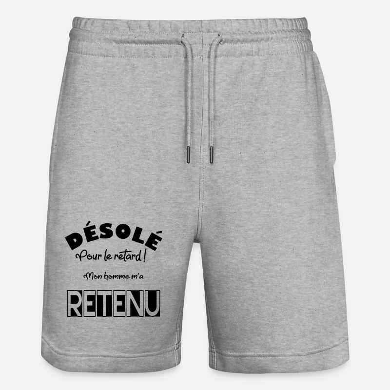 Désole pour le retard ! - Short de jogging bio TRAINER Stanley/Stella unisexe - gris chiné