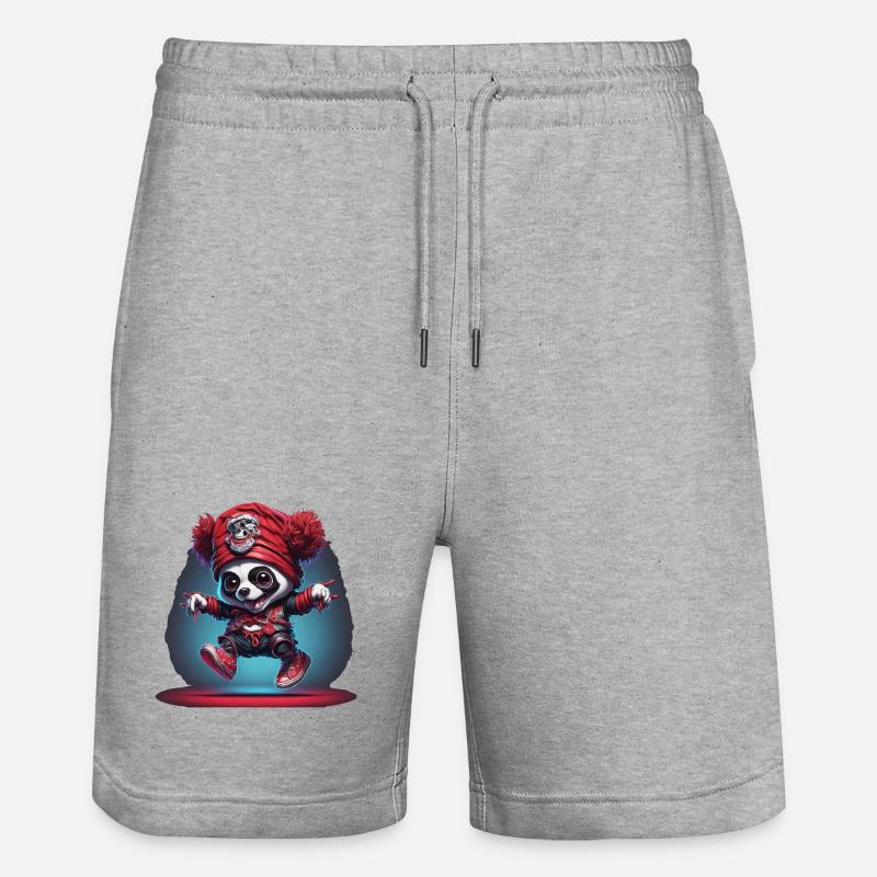 Panda mignon en pirate - Short de jogging bio TRAINER Stanley/Stella unisexe - gris chiné