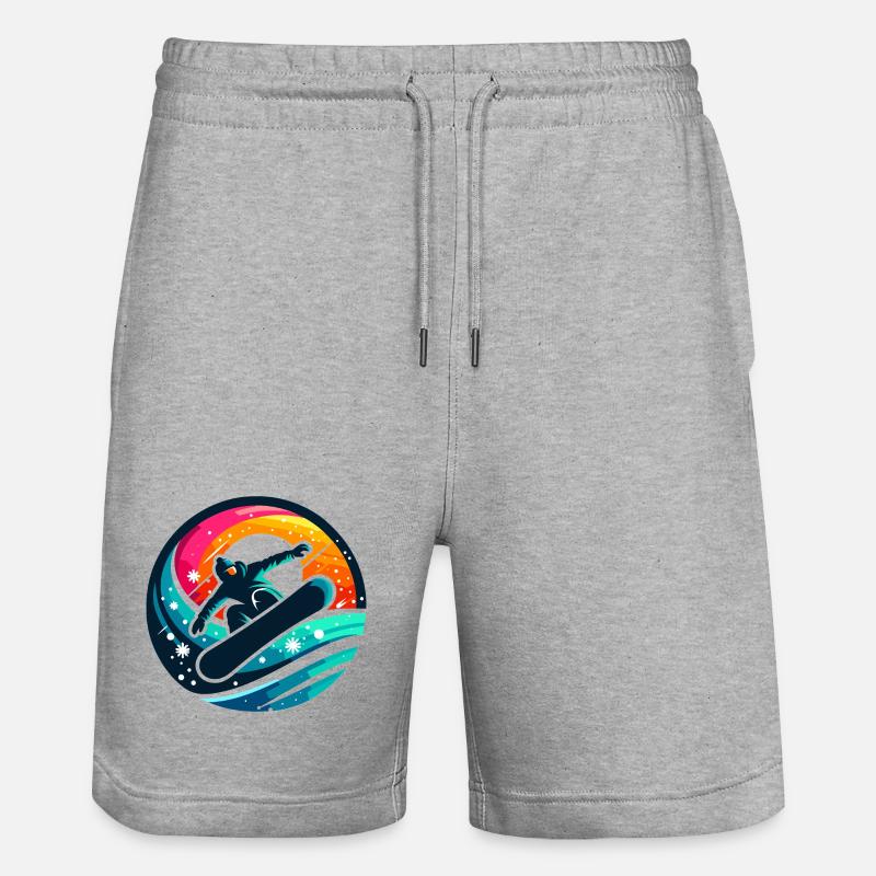 Vibrationen der Snowboard-Evolution - Stanley/Stella Unisex Bio Joggingshorts Trainer  - Grau meliert