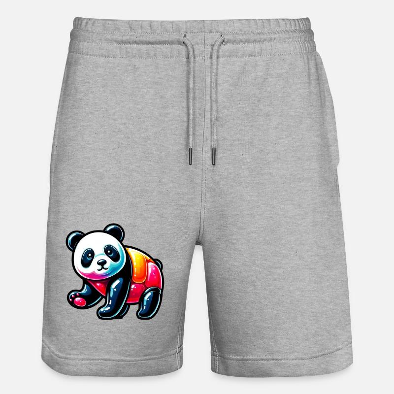 Panda - Stanley/Stella Trainer Unisex Organic Jogging Shorts - heather grey