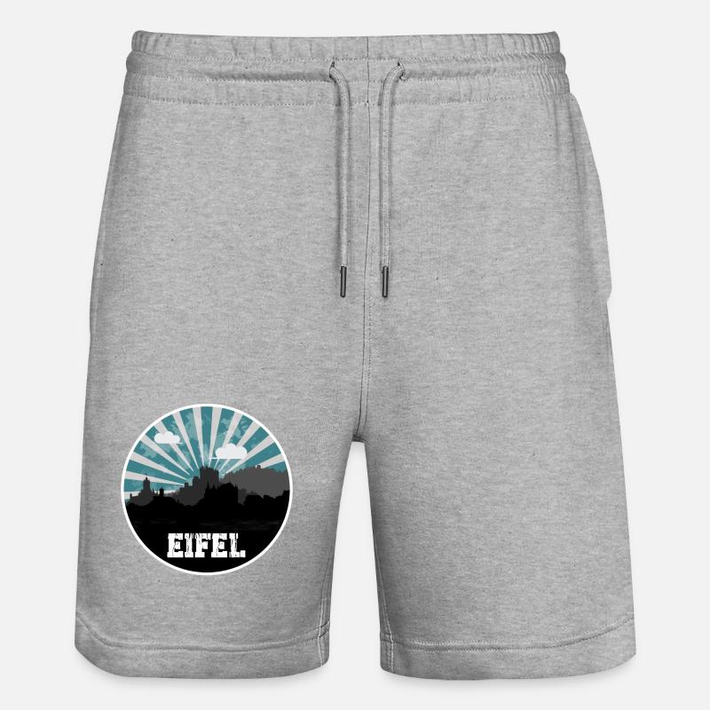 Eifel Skyline Blue Hour - Stanley/Stella Unisex Bio Joggingshorts Trainer  - Grau meliert