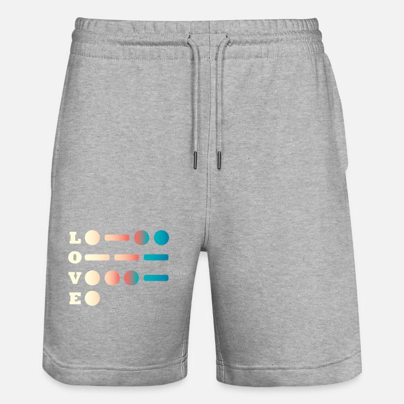 Love Morse Code - Stanley/Stella Trainer Unisex Organic Jogging Shorts - heather grey