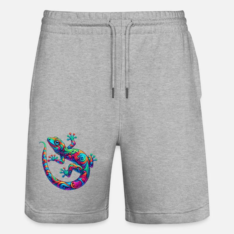 Gecko - Stanley/Stella Unisex Bio Joggingshorts Trainer - Grau meliert