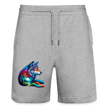 Wolf - Stanley/Stella Unisex Bio Joggingshorts Trainer  - Grau meliert - Vorne - Nik (191cm) & Marisol (170cm)