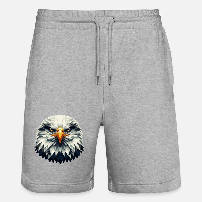Tête d’aigle géométrique – Polygonale - Short de jogging bio TRAINER Stanley/Stella unisexe - gris chiné