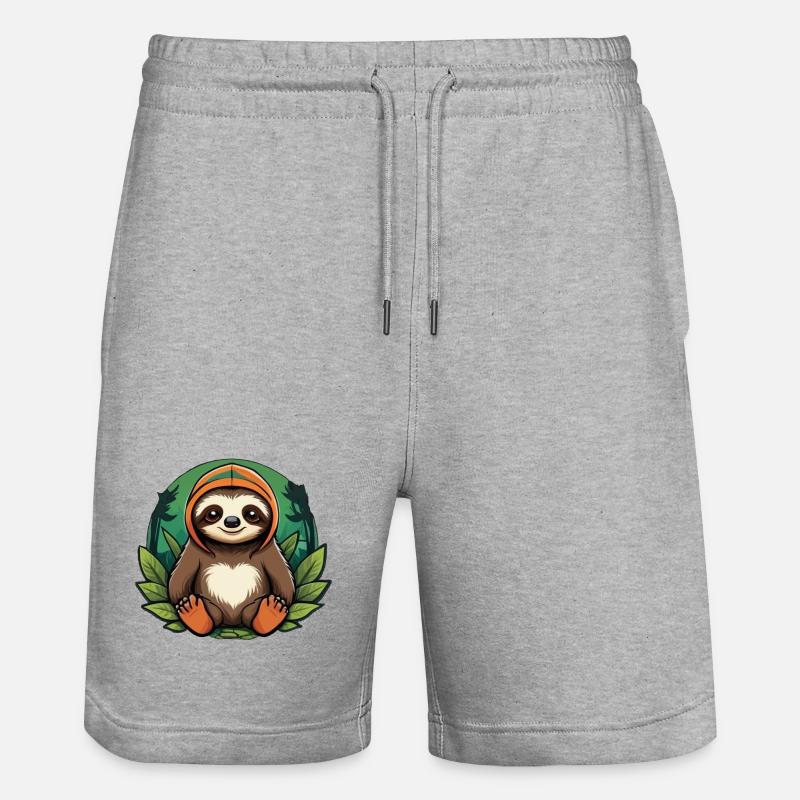 Paresseux dans la forêt - Short de jogging bio TRAINER Stanley/Stella unisexe - gris chiné
