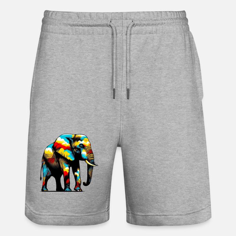 Éléphant - Short de jogging bio TRAINER Stanley/Stella unisexe - gris chiné