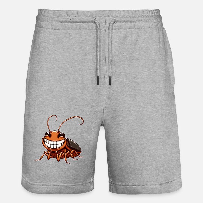 Cute Cockroach Cockroach Comic Cartoon - Stanley/Stella Trainer Unisex Organic Jogging Shorts - heather grey