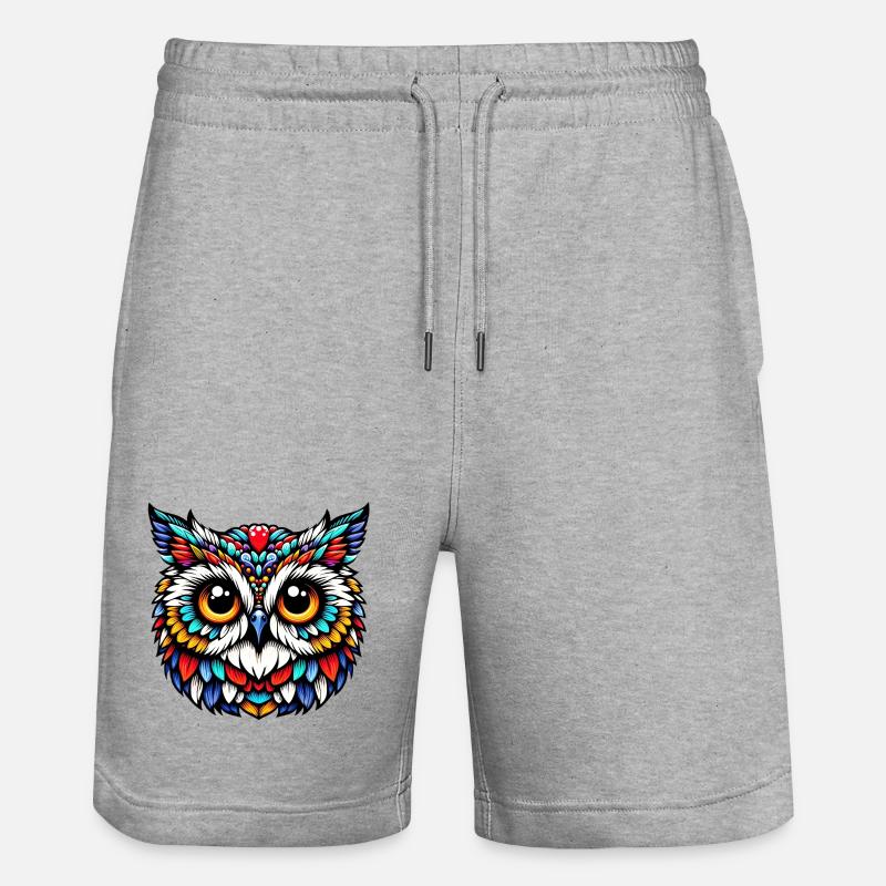Eule - Stanley/Stella Unisex Bio Joggingshorts Trainer  - Grau meliert