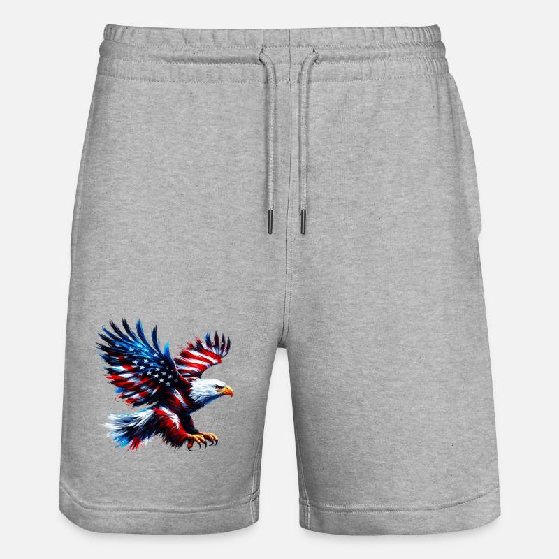 Eagle Flag USA USA Américain - Short de jogging bio TRAINER Stanley/Stella unisexe - gris chiné