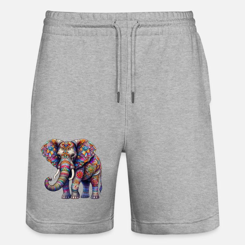 Éléphant - Short de jogging bio TRAINER Stanley/Stella unisexe - gris chiné