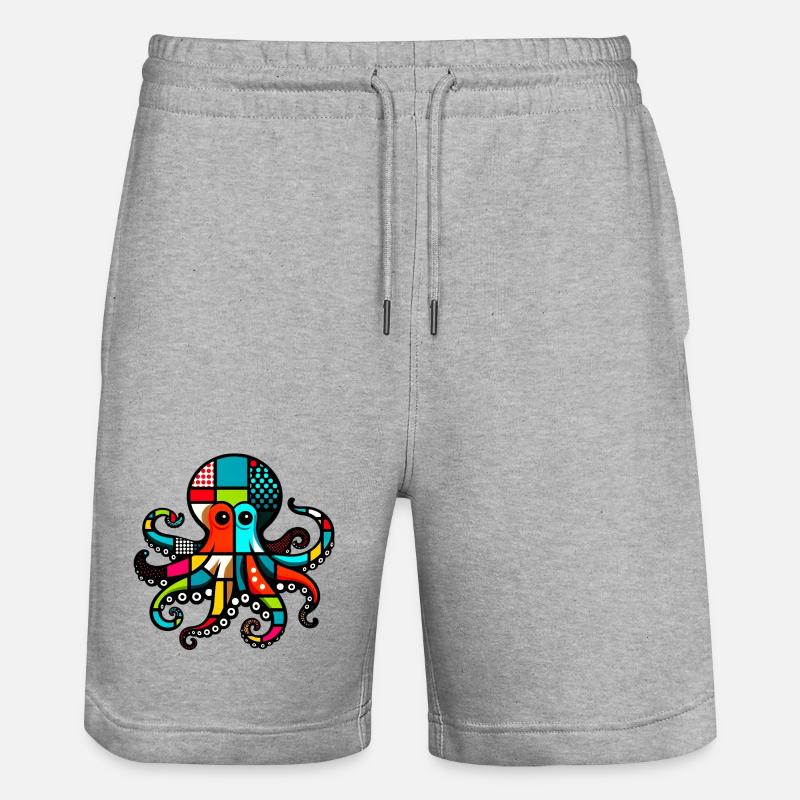 Pieuvre - Short de jogging bio TRAINER Stanley/Stella unisexe - gris chiné