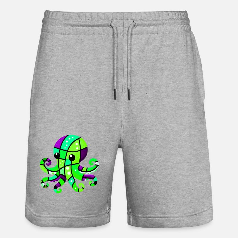 Pieuvre - Short de jogging bio TRAINER Stanley/Stella unisexe - gris chiné